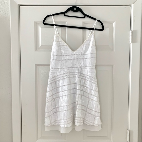 NWT X by NBD x REVOLVE White 3am in LA Sequin Mini Dress - Picture 4 of 9